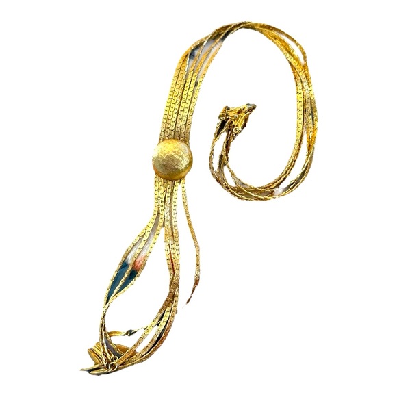 D’orlan - Vintage gold plated Y 6-strand necklace - Picture 11 of 14